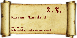 Kirner Nimród névjegykártya